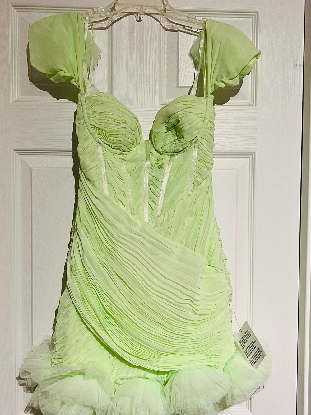 ASOS Mint Green Off-Shoulder Mini Dress